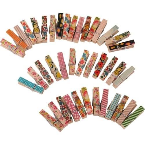 50pcs Small Colored Wooden Clamps Chic Wedding Crafts Art Photo Note