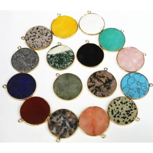 6pcs 30mm round flat tray bag edge pendant base pendant blank DIY jewelry gold silver plated antique bronze pendant chakra