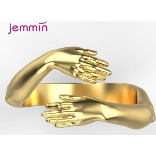 925 Sterling Silver Adjustable Engagement Rings For Women Embracement Design Valentines Day Gift Fashion Jewelry Wholesale