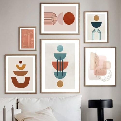 Abstract Geometry Line Drawing Ink Brush Wall Art Print Canvas Painting Nordic Poster Modern Wall Pictures For Living Room Decor