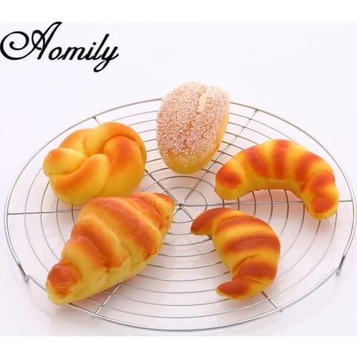 Amoliy 32.4cm Nonstick Cake Cooling Rack Round Baking Cooling Grid Cookies Biscuits Bread Tray Stainless Steel Wire Tray Baking