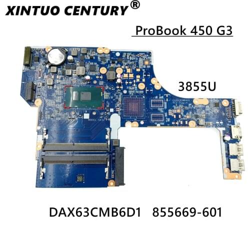 DAX63CMB6D1 DAX63CMB6C0 855669-001 855669-601 855674-601 for HP PROBOOK 450 G3 Laptop motherboard Test OK