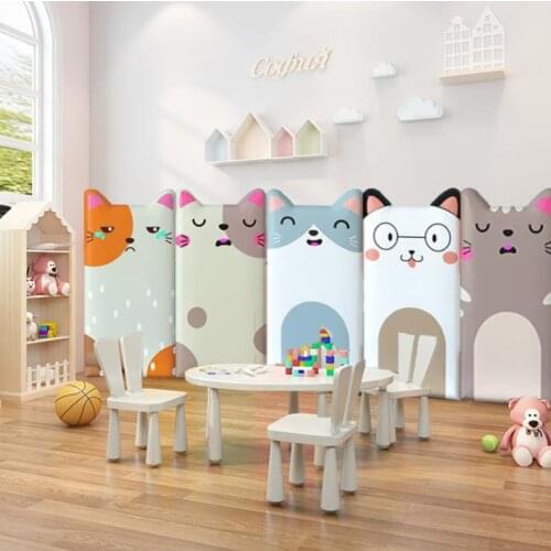 Children Anti-collision Bedside Soft Bag Baby Early Education Decoration Self-adhesive Living Room TV Background Wall Stickers