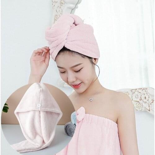 Microfiber Dry Hair Cap Super Absorbent Double Sided Dry Hair Cap Coral Velvet Scarf