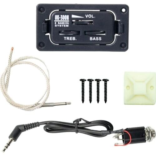 Guitar 2-Band EQ Equalizer Tone and Volume Amplifier Preamp Piezo Pickup Universal for 21inch 23inch 26inch Ukulele