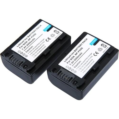 Hot 2pcs NP-FH50 NP FH50 NPFH50 Digital Camera Camcorder Rechargeable Li-ion Battery For Sony FH30 FH40 TG3 TG5 TG7 DSC-HX1