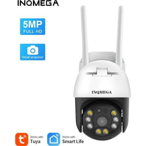 INQMEGA 5MP WIFI PTZ Camera TUYA Smart Home Security Video Surveillance Day and Night Full Color CCTV