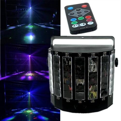 Remote Control RGBW Mini LED Butterfly With Laser Flower Soward Effect Light Professional for Home Entertain Disco Party