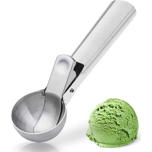Ice Cream Scoops Stacks Stainless Steel Ice Cream Digger Fruit Non-stick Ice Cream Spoon Kitchen Tools for Home Cake Spoon