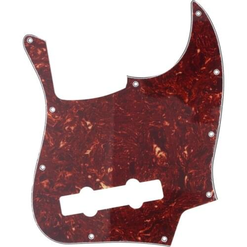 Musiclily Pro 5-String 10-Hole Contemporary J Bass Pickguard for Fender Mexican Jazz Bass, 4Ply Vintage Tortoise