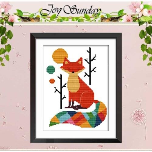 Seven color fox patterns counted Cross Stitch 11CT 14CT Cross Stitch Set Wholesale DIY Cross-stitch Kit Embroidery Needlework
