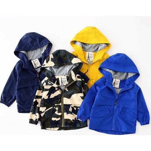 ZWF1272 Waterproof Boys Jacket 2020 Spring Autumn Baby Windproof Jackets Child Hooded Outerwear Character Coats