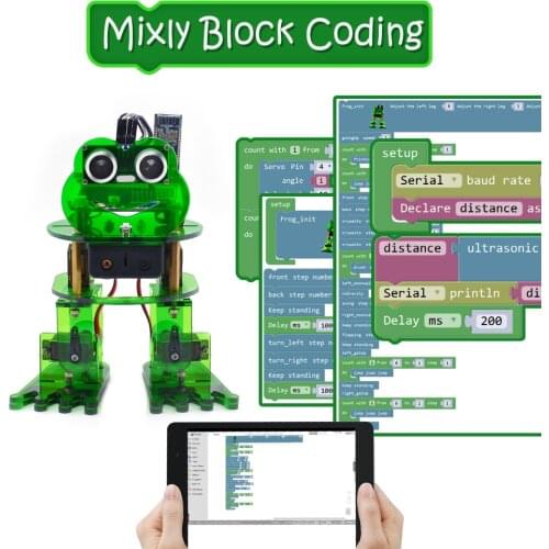 NEW! Keyestudio DIY 4-DOF Robot Kit Frog Robot for Arduino Nano Graphical Programming/Support IOS &Android APP Control