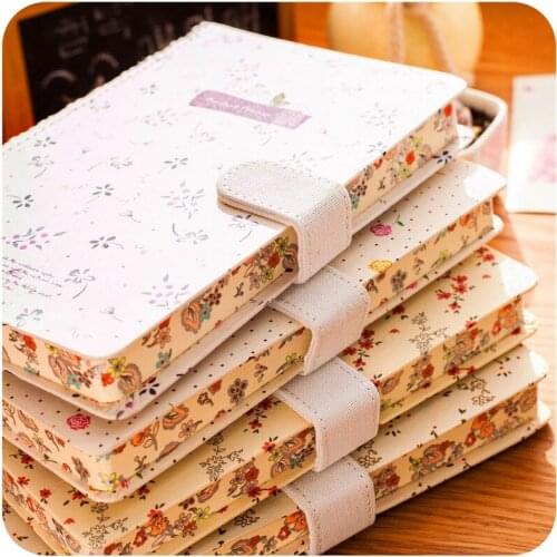 New Arrival Cute PU Leather Floral Flower Schedule Book Diary Weekly Planner Notebook School Office Supplies Kawaii Stationery
