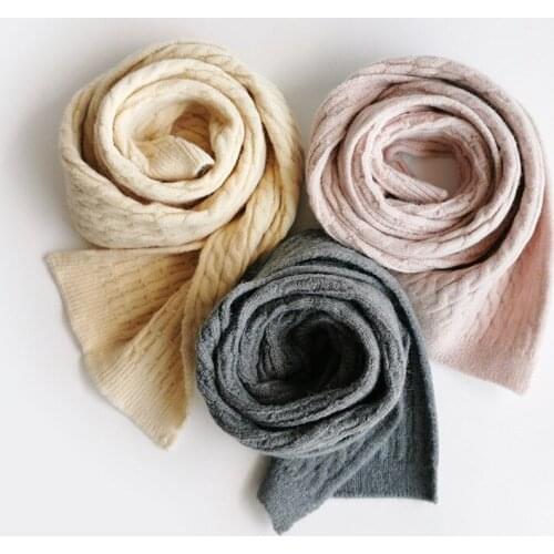 New Children Winter Scarf Baby Warm Knitted Scarves for Baby Boys Girls Soft Kids Scarf Thick Warm Solid Color Twist Knot Scarf