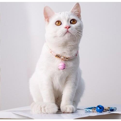 New Cat Bell Collar Retro Style Shrinkable Japanese Style Elastic Band Bells Cat Collar