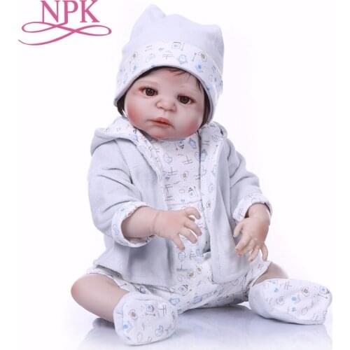 NPKCOLLECTION 55cm Full Silicone Body Reborn Baby Doll Toy Like Real 22inch Newborn boy Bebes reborn Doll Bathe Toy Kid Gift