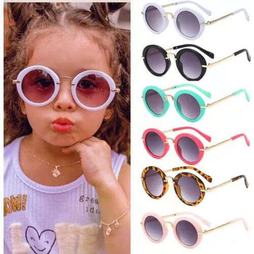 New Boys&girls Fashion Kids Metal Golden Leg Round Sunglasses UV400 Children Designer Child Glasses oculos infantil N542