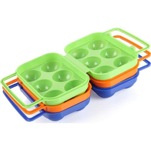 Portable Egg Box Carton Holder Carrier Folding Waterproof Shockproof Egg Storage Tray Box 6 Egg Box ABS Plastic