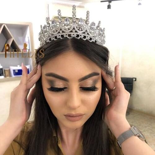 A24 Luxury Bridal Crowns Silver Rhinestone Headband Headpiece Wedding Tiara Zircon Crystals Headwear Womens Hair Accessories