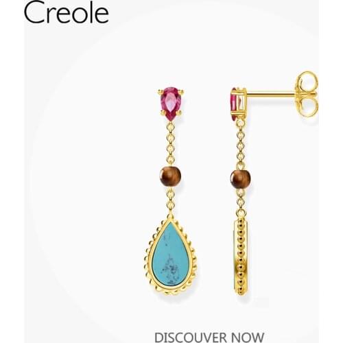 Earrings Riviera Colors 925 Sterling Silver Eardrop Golden Color 2021 Brand New Fine Women Jewelry Lightness Eurppe Style Bijoux