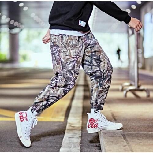 Personality fashion Street camouflage pants mens feet trousers summer pantalones hombre cargo harem pants for men pantalon loose