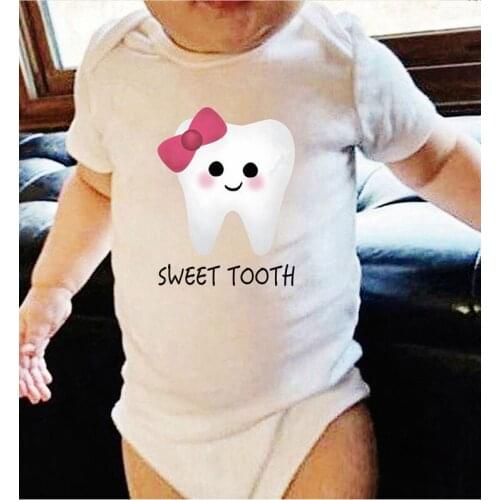 Sweet Tooth Print Kids Clothing Cotton Baby Girl Winter Clothes Long Sleeve Newborn Boys Bodysuits Onesies Cotton