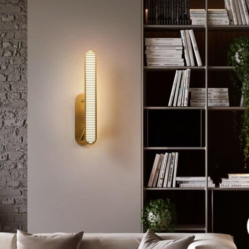 Jmzm Modern Copper Wall Lamp Hotel Club Aisle Art Decoration Lamp Living room Sofa Background Wall Bedroom Bedside Wall Lamp