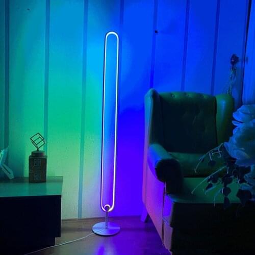 Modern RGB Remote Minimalist LED Floor Lamps Colorful Standing Lamps for Living Room decor Indoor Bedroom Lamps