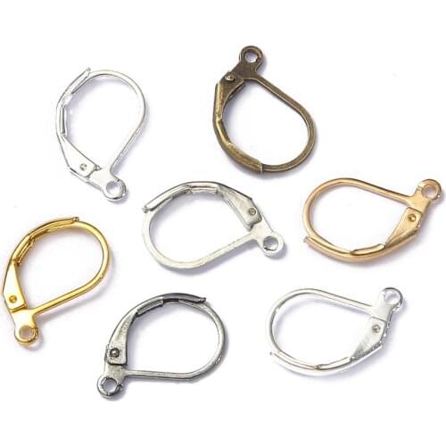 10pcs/lot 10x16mm Copper Brass French Earring Hook Ear Wire Earrings Base Accessories for DIY Jewelry Making Fittings Settings