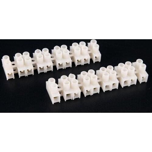 10A 2 Way 60G Screw Terminal Barrier Connector 10pcs Electrical Wire Connection Barrier Terminal Strip Block