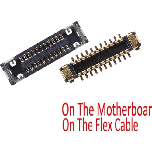 4pcs/lot For iPhone 6S 7 8 Plus X XS Max Home Button Fingerprint Socket Touch FPC Connector On Motherboard Flex Cable