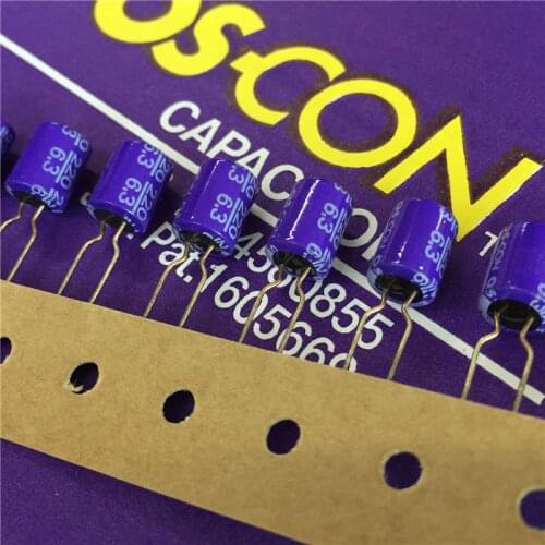 50pcs 220uF 6.3V SANYO OS-CON SS 8x10mm Ultra Low ESR 6.3V220uF 6SS220M TOP Grade Solid Capacitor