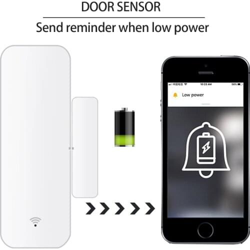 5xTuya Smart WiFi Door Sensor Door Open / Closed Detectors Compatible With Alexa Google Home Smar tLife APP Free Customised LOGO