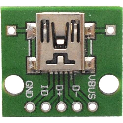 MINIUSB to DIP adapter board Female MINI-5P patch to 2.54mm inline Welded female MINIUSB to 5pin