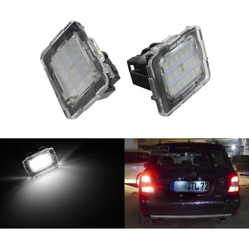 ANGRONG 2x Xenon LED License Number Plate Light For Mercedes W176 X166 X156 W166 C292 R172 A GL Class