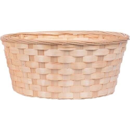 Bamboo Woven Bread Basket Fruit Vegetables Egg Storage Basketry Snacks Container D08D