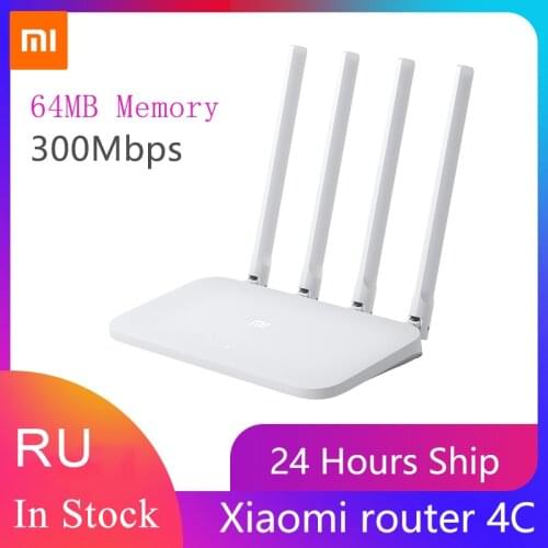 Xiaomi Wireless Router 4C 64MB 300Mbps Smart Control High Speed Wide Coverage WiFi Internet Router with 4 High-gain Antennas