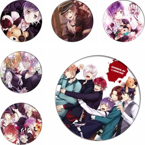 DIABOLIK LOVERS Cosplay Badge Sakamaki Shu Reiji Komori Yui Brooch Pins Sakamaki Laito Collection Breastpin for Backpacks