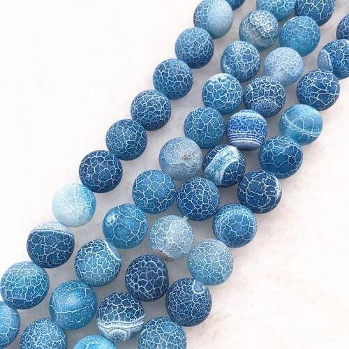 Wholesale 6/8/10mm Natural Stone Bead Dream Fire Dragon Veins blue Onyx Agat Loose Stone Beads For Making Bracelet DIY #02