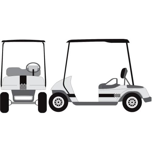 For 1Set/2Pcs Checkered Flag Stripe Kit Golf Cart Decal Sticker EZ Go Club HDK GEM styling