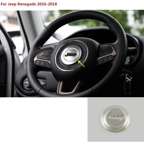 For Jeep Renegade 2016 2017 2018 car detector stick styling cover Stainless steel Steering wheel Interior Kit Trim frame 1pcs
