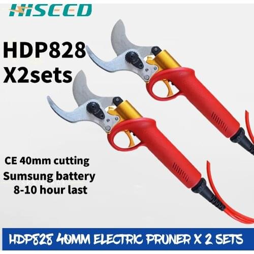 Two sets HDP828 40mm electric pruning shears, CE pruner (8-10 hours lasting)