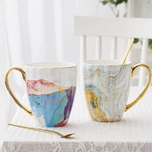 Porcelain Mug Coffe Cup Bone China Coffe Mugs Ceramic Drinkware Birthday Gift Café 400ML Home Decorative New Arrival