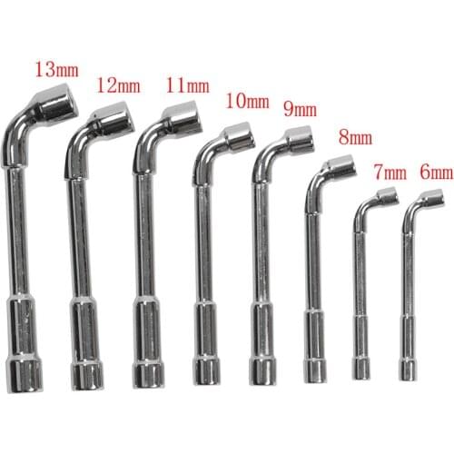6-13mm L Type Pipe Perforation Elbow Wrench Double Head Outer Hexagon Sleeves Wrench for Remove Fix Screw Nut