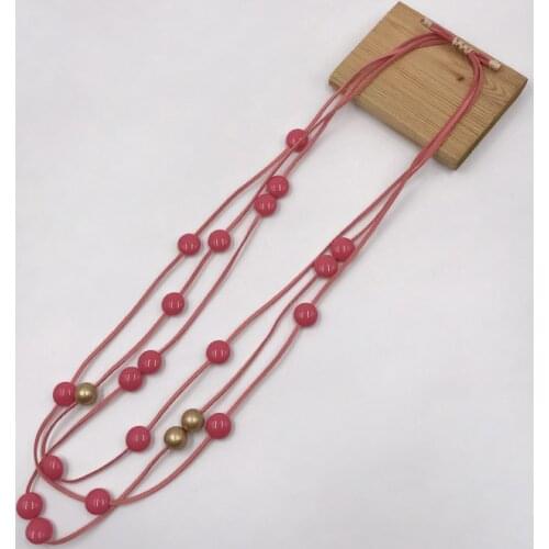 Kara&Kale Boho Fashion Jewelry Gothic Layered Necklace Suede Cord Acrylic&Metal Beads Collares Long Necklace Women Accessories