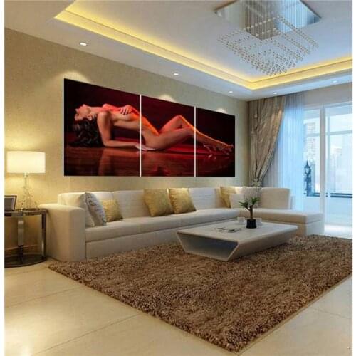 JIE DO ART 3 Piece Canvas Art Painting Home Decoration Wall For Bedroom Living Room Beauty Nude Decorative Pictures Print In