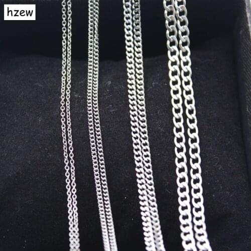 Hzew 45cm wholesale New Fashion Trendy Small Stainless steel Chains Necklace tiny Chain Necklace For Women men Jewelry