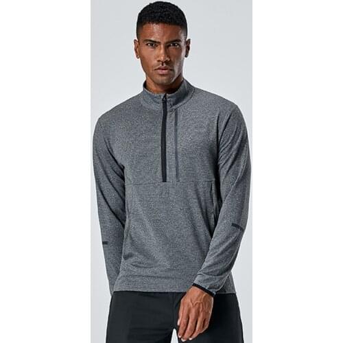 Men Sport Jogging Shirts Tops Fitness Gym Soccer Shirts Breathable stand-up collar Running t-Shirts Mens Jersey sport Clothing