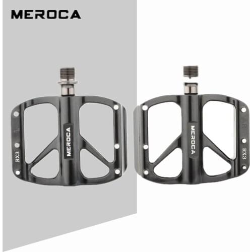 MEROCA Bicycle Pedal DU/3 Bearing Sealed Anti-skid Steel Nail High Strength BMX MTB Mountain Bike Aluminum alloy Flat Pedals